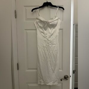 Satin Knee-Length Bachelorette Dress With Boning